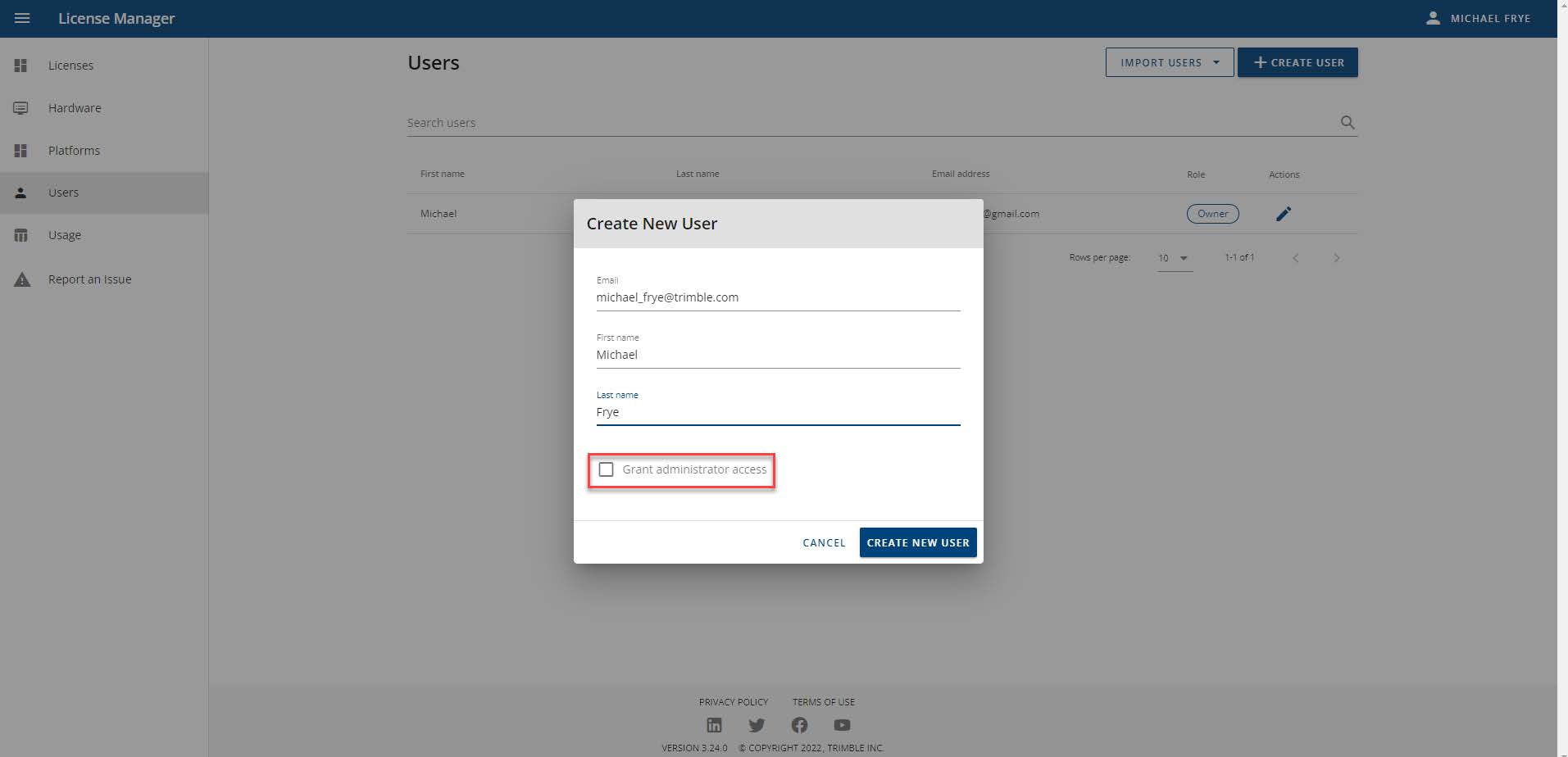Trimble License Manager Quick Start Guide